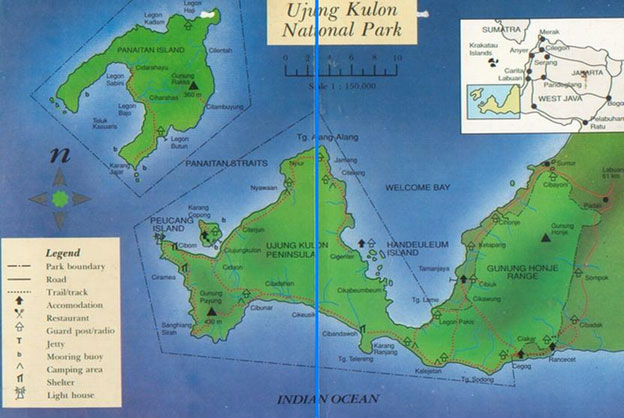 map ujung kulon national park